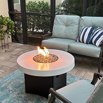 Oriflamme Gas Fire Pit Table Glacier Stone