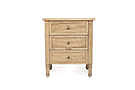 Product image for BEDSIDE TABLE | Hamptons 3 drawer weathered oak by Cranmore Home & Co.