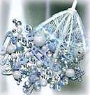 Product image for 60 Floating Blue Baby Shower Pacifiers, Safety Pins, Umbrellas & More-Fills 1 Gallon of Floating Baby Decorations & Transparent Gels for Floa…