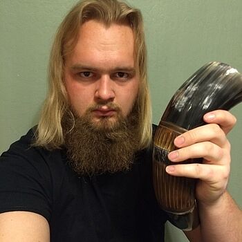 Carved Drinking Horn, XL Glorious!!