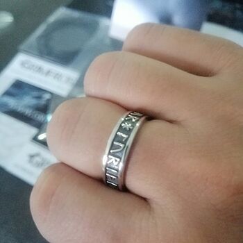 Thor Rune Band Ring, Silver Better than Sauron's ring