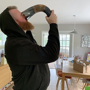 Carved Drinking Horn, XL Horny Beard