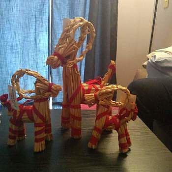 Yule Goat Set Happy Yule Buck Family