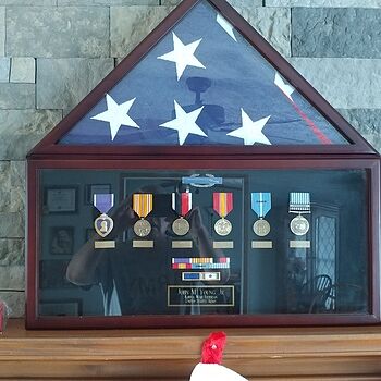Pre-Assembled Flag and Memorabilia Shadow Box Display Case with Flag Attention to detail and it