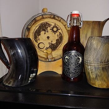 Horn Mug, Polished Real horn mug for real mead