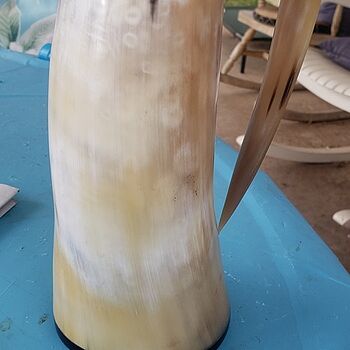 Horn Mug, Polished Stunning colors Beautiful horn mug