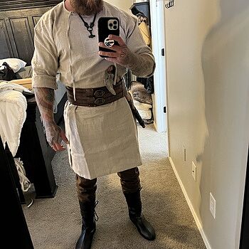 Viking Wool Trousers, Brown Tunic and Trousers