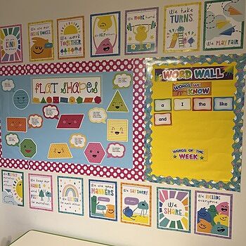 School Pop Shapes and Solids Bulletin Board Set Grade K-2 So inspiring