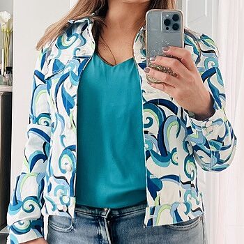 Nikki V-Neck Charmeuse Blouse Cool Blue Modern and classic