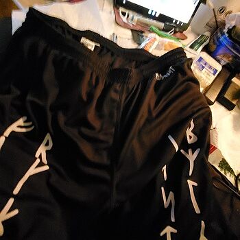 Gym Shorts, Futhark, Black Lose fitting cool fabric