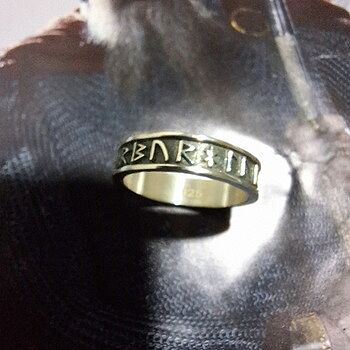 Thor Rune Band Ring, Silver Amazing