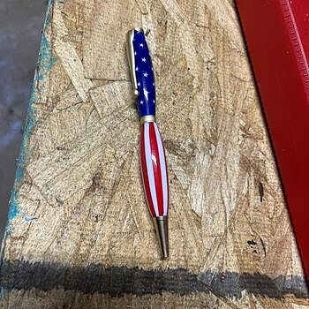 Stars on Blue 3/4 in.x 5 in. Pen Blank Good blank.