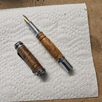 Majestic Gun Metal/Chrome Fountain Pen Kit Perfect gift!