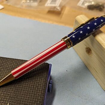 Straight Red and White Stripes 3/4 in.x 5 in. Pen Blank Workable but be patient