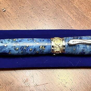 Stabilized Colored Blue Box Elder 3/4 in. x 3/4 in. x 5 in. Pen Blank Very Blue, Very Nice
