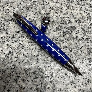 Stars on Blue 3/4 in.x 5 in. Pen Blank Great blank!
