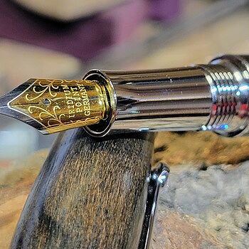 Majestic Gun Metal/Chrome Fountain Pen Kit Black Ebony Beauty
