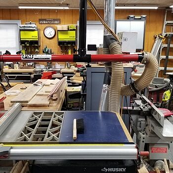 Table Saw Dust Collection Guard Overhead mounting