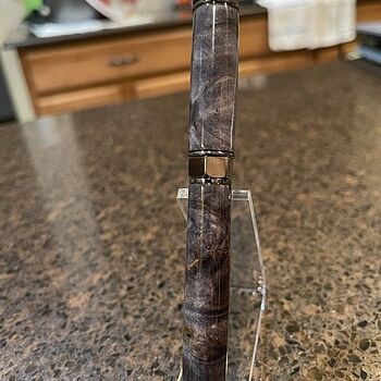 Stabilized Grey/Black Maple Burl 3/4 in. x 3/4 in. x 5 in. Pen Blank Very Nice