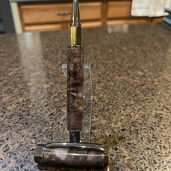 Stabilized Grey/Black Maple Burl 3/4 in. x 3/4 in. x 5 in. Pen Blank Very Nice
