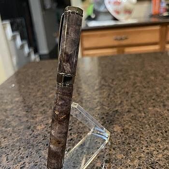 Stabilized Grey/Black Maple Burl 3/4 in. x 3/4 in. x 5 in. Pen Blank Very Nice
