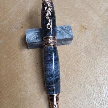 Stabilized Blue Maple Burl 3/4 in. x 3/4 in. x 5 in. Pen Blank This blank turned beautifully. Was
