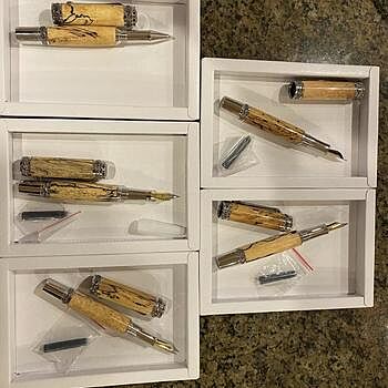 Majestic Gun Metal/Chrome Fountain Pen Kit Excellent hardwarw