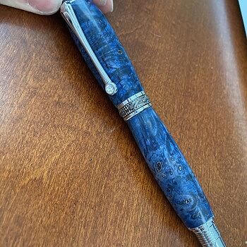 Stabilized Colored Blue Box Elder 3/4 in. x 3/4 in. x 5 in. Pen Blank Incredible Blue Blank