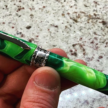 Aquabright Light and Dark Green 3/4 in. x 3/4 in. x 5 in. Pen Blank Turns well, polishes clean, colors