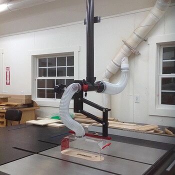 Table Saw Dust Collection Guard Built like a Sherman tank and well packaged for shipment. Sturdy!