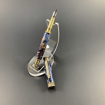 Stabilized Colored Blue Box Elder 3/4 in. x 3/4 in. x 5 in. Pen Blank No browns in the last three blanks ordered.
