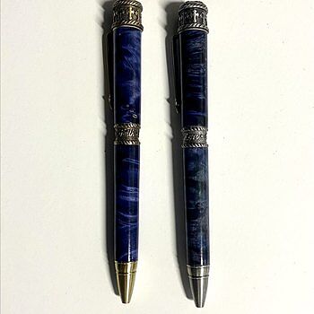 Stabilized Colored Blue Box Elder 3/4 in. x 3/4 in. x 5 in. Pen Blank No browns in the last three blanks ordered.