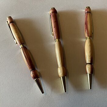Slimline Golden Pen Kit Slimline Gold turned from a red cedar branch