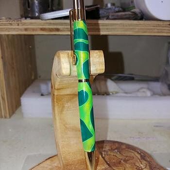 Aquabright Light and Dark Green 3/4 in. x 3/4 in. x 5 in. Pen Blank Very easy to turn, brilliant