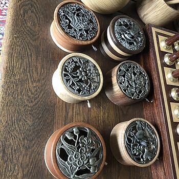 8 Set of Filigree Bowl Lids in Antique Pewter Very nice accent for small