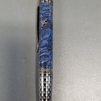 Stabilized Colored Blue Box Elder 3/4 in. x 3/4 in. x 5 in. Pen Blank Great looking wood. Easy to