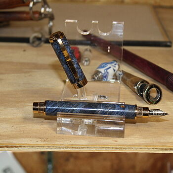 Stabilized Colored Blue Box Elder 3/4 in. x 3/4 in. x 5 in. Pen Blank Blue Wood!