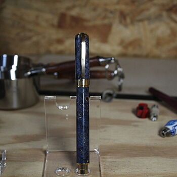 Stabilized Colored Blue Box Elder 3/4 in. x 3/4 in. x 5 in. Pen Blank Blue Wood!