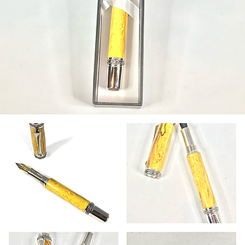 Majestic Gun Metal/Chrome Fountain Pen Kit Nice LARGE pen
