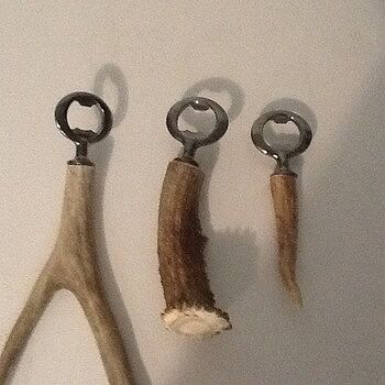 Heavy Duty Gun Metal Bottle Opener Kit Deer antler bottle openers
