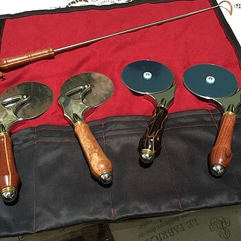 4 in. Deluxe Stainless Steel Pizza Cutter Kit Super Pizza Cutter