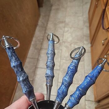 Stabilized Blue Maple Burl 3/4 in. x 3/4 in. x 5 in. Pen Blank LOTS OF MOVEMENT AND COLOR
