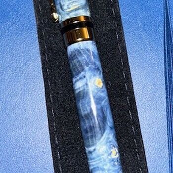 Stabilized Colored Blue Box Elder 3/4 in. x 3/4 in. x 5 in. Pen Blank Easy to turn and great looking