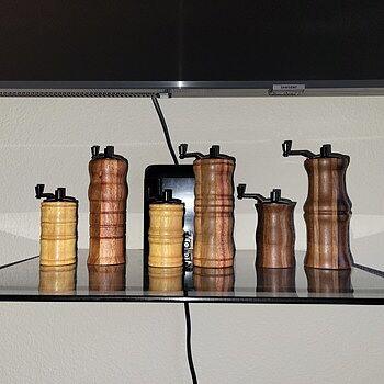 Mini Tabletop Salt and Peppermill 6 in. High Kit in Chrome Excellent Salt/Pepper Grinders
