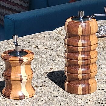 Mini Tabletop Salt and Peppermill 6 in. High Kit in Chrome Excellent Salt/Pepper Grinders