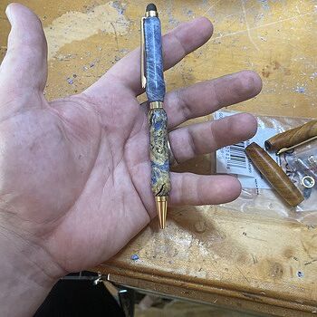 Stabilized Colored Blue Box Elder 3/4 in. x 3/4 in. x 5 in. Pen Blank Stunning blanks make stunning pens