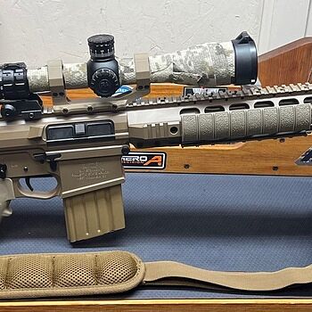 PSA Sabre AR-10 Rifle Billet 20" .308 Rifle w/ 12.5" Quad Rail, A1 Stock, Magpul Bi-Pod, 3 Mags, & Sabre Bag, FDE Best Value in a Billet AR 10/M110'sh Rifle