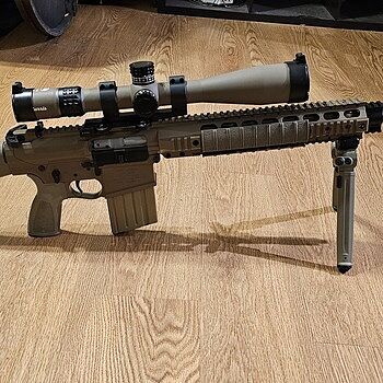 PSA Sabre AR-10 Rifle Billet 20" .308 Rifle w/ 12.5" Quad Rail, A1 Stock, Magpul Bi-Pod, 3 Mags, & Sabre Bag, FDE Excellent rifle!
