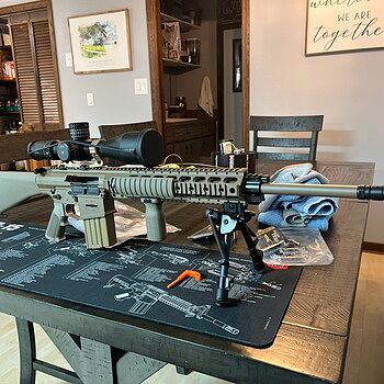 PSA Sabre AR-10 Rifle Billet 20" .308 Rifle w/ 12.5" Quad Rail, A1 Stock, Magpul Bi-Pod, 3 Mags, & Sabre Bag, FDE Built great! Ran great! And 3x FDE Duramags too