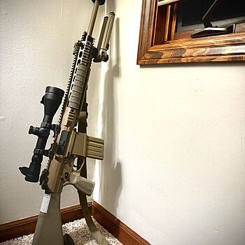 PSA Sabre AR-10 Rifle Billet 20" .308 Rifle w/ 12.5" Quad Rail, A1 Stock, Magpul Bi-Pod, 3 Mags, & Sabre Bag, FDE Still love it